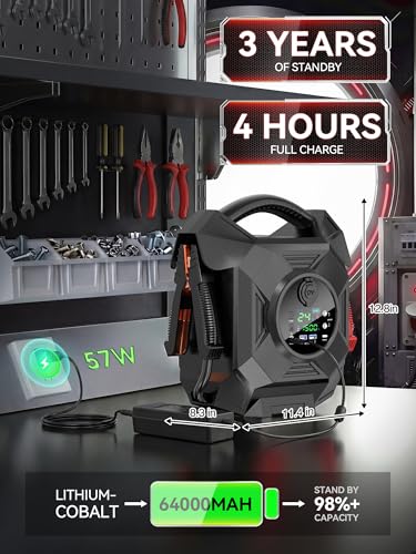 Truck Jump Starter Heavy Duty,CAT797 30000A 12V/24V Portable Lithium Battery Jumper,-40F° Instant Start Battery Booster Pack,for Semi Truck,Gasoline/99L and Diesel Engines Up to 50L,Class 8 - color: black