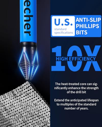 4-Inch Long Phillips Head Drill & Screwdriver Bits 5-Pack, 2 Phillips Bits #2 Impact Magnetic, S2 Alloy Steel, CNC Anti-Slip, 1/4" Hex Shank, Ph2 for Impact Driver, by DCWecher - size: 4 inch 5-pcs PH2