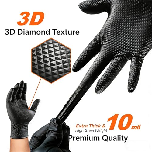17-4 Stainless Steel Car Clip Pliers,Professional Panel Clip Removal Pliers with Spring-Loaded Lever & Inclined Jaw,Heavy-Duty Plastic Fastener Remover Tool(1 piece Plier+10 pieces Nitrile Gloves)