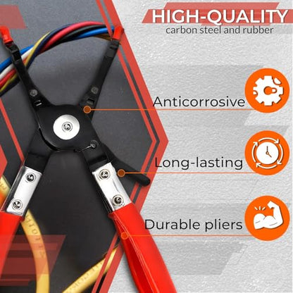 Car Wire Soldering Pliers 9.5 Inch – Carbon Steel Welding Pliers with Non-Slip Grip – Comfortable Design for DIY Soldering, Electrical & Welding Tasks – Precision Tool for Secure Wire Handling - color: Black & Red Soldering Aid Pliers Grip