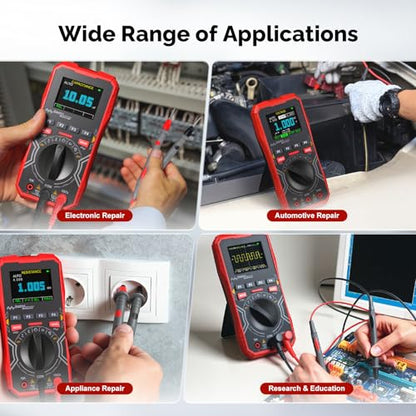 2-in-1 Handheld Oscilloscope Multimeter - 1MHz Bandwidth 2.5MS/s Sampling Rate, Digital Oscilloscope & Auto-Ranging Multimeter Combo, 2.4" Backlit Display with Probes, for Electronics DIY, Repair - size: HO-12