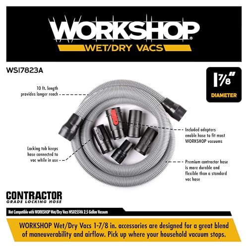 WORKSHOP Wet/Dry Vacs WS17823A 1-7/8-in. x 10-ft. Contractor Vacuum Hose