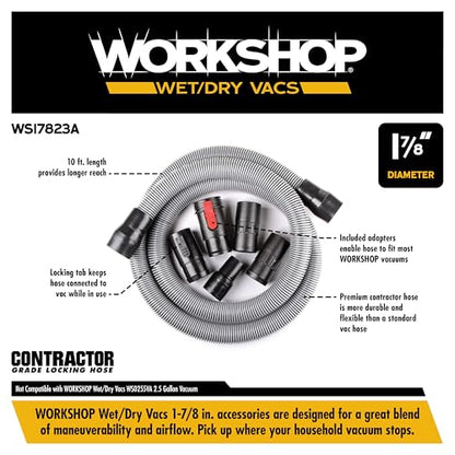WORKSHOP Wet/Dry Vacs WS17823A 1-7/8-in. x 10-ft. Contractor Vacuum Hose