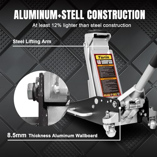 Big RED Floor Jack 2.5 Ton (5,000 lb) Capacity,Aluminum and Steel Hydraulic Low Profile Car Jack with Dual Piston Quick Lift Pump,Lightweight Racing Floor Jack for Vehicle,Red - size: 2.5 Ton (5,000 lb), style: Aluminum and Steel Floor Jack
