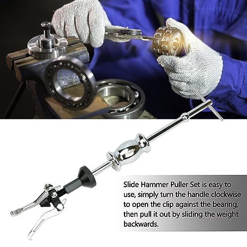 ReluxGo 3 Jaw Gear Bearing Slide Hammer Puller Set, Universal Internal & External Gear Pulley Puller Set for Pulling Out Gears Bearings