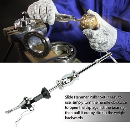 ReluxGo 3 Jaw Gear Bearing Slide Hammer Puller Set, Universal Internal & External Gear Pulley Puller Set for Pulling Out Gears Bearings