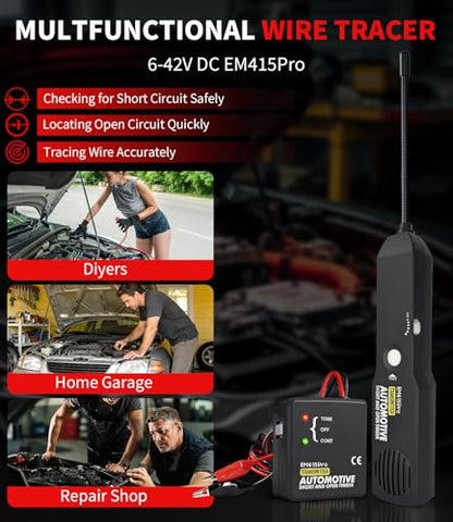 EM415Pro 6-42V Wire Tracer Car Electrical Circuit Breaker Finder