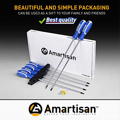Amartisan 6-Piece Extra Long Torx Screwdrivers Set, length 12''(300mm) T10 - T30, Long Long star Screwdrivers Set - style: Long Torx Screwdrivers