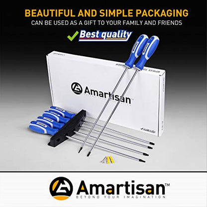 Amartisan 6-Piece Extra Long Torx Screwdrivers Set, length 12''(300mm) T10 - T30, Long Long star Screwdrivers Set - style: Long Torx Screwdrivers