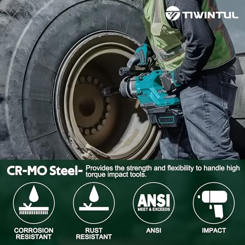 1-1/2" Impact Socket 1" Drive, 6 Point Design CR-MO ANSI Certified | Heavy Duty Socket 1 Inch Drive for Truck Wheel Hub Trailer Construction & Industrial Equipment - size: 1-1/2"(1 PCS)