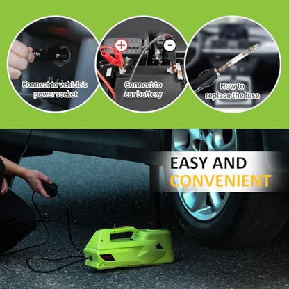 Electric Car Jack 5Ton 12V Hydraulic Car Jack Lift (Lifting Range: 6.1~17.7 inch) Built-in Safety Hammer, and LED Light for SUV MPV Sedan Truck Change Tires Garage Repair - color: Jack