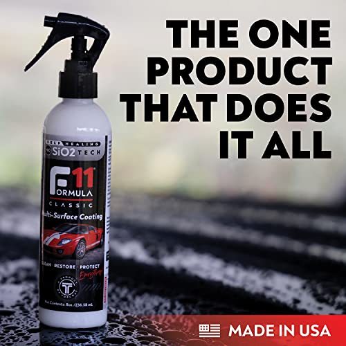 TopCoat F11 Polish & Sealer for Cars, Bikes and More – Water-Based Alternative to Ceramic Wax - 8 oz F11 Kit with Travel Bottle and 2 Microfiber Towels