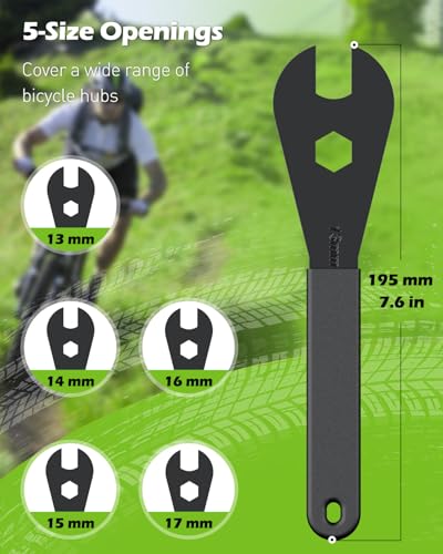 Pawfly Bike Cone Wrench Set Tool, Slim Open End Spanner Tool Kit for Bicycle Wheel Hub Repair - style: 13-17mm