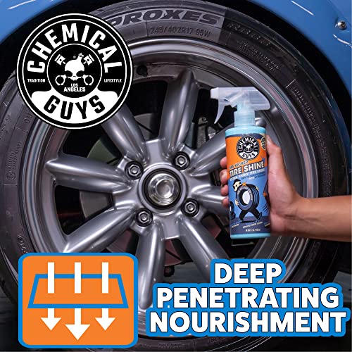 Chemical Guys, Tire Kicker Extra Glossy Tire Shine for Rubber, 1 Gallon | Sprayable dressing revives a deep wet look on tires, trim and bumpers, dries to the touch with no greasy sling - size: 128 fl Oz, style: Only