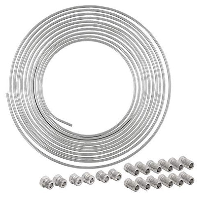 4LIFETIMELINES – 1/4" x 25' Stainless Steel Brake Line Kit with 16 SAE Fittings | 316L Marine-Grade Tubing | Inverted Flare, 0.028" Wall | Corrosion & Rust Resistant | Universal Fit for Cars & Trucks - size: 1/4 x 25 Kit