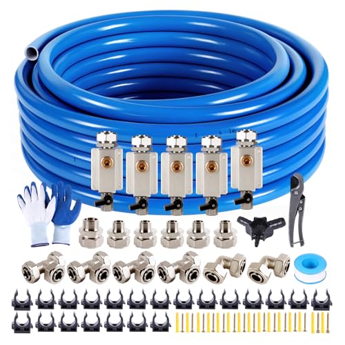 Shop Air line kit 3/4"×100'&200'&300' HDPE-Aluminum-HDPE Air Tubing Compressed Air Line Kit for Air Compressor Accessories Leak Proof&Easy to Install Compressed Air Piping System for Garage - size: 3/4"×300FT
