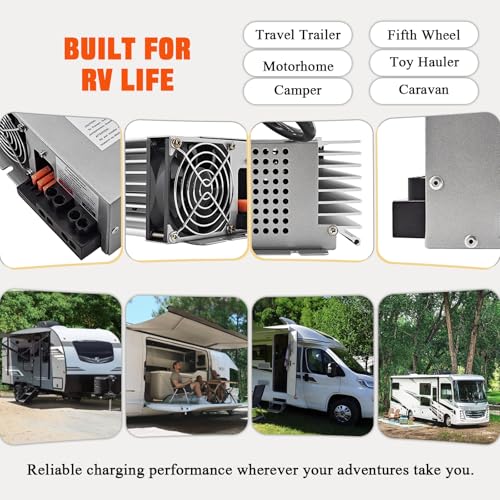 PD9380 RV Converter Charger 80 Amp 1300W, 120V AC to 12V DC Power Converter with Charge Wizard, Compatible with 9300 Series RV Battery Charger, Supports AGM Lithium LiFePO4 & Lead Acid Batteries - size: 9380