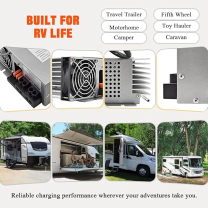 PD9380 RV Converter Charger 80 Amp 1300W, 120V AC to 12V DC Power Converter with Charge Wizard, Compatible with 9300 Series RV Battery Charger, Supports AGM Lithium LiFePO4 & Lead Acid Batteries - size: 9380