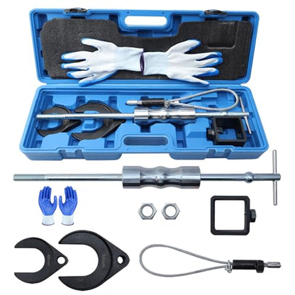 CV Axle Puller Tool with Heavy Duty Slide Hammer 8 pc CV Joint Removal Tool with 48mm & 63mm CV Joint Fork CV Axle Removal Tool with Outer CV Joint Adapter Steel Cable Adapter