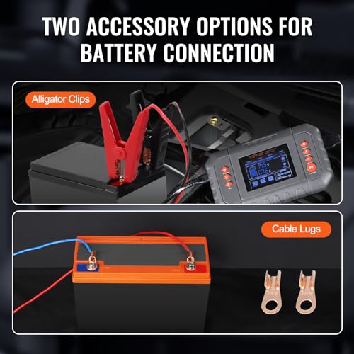 VEVOR Smart Battery Charger, 35-Amp, Lithium LiFePO4 Lead-Acid (AGM/Gel/SLA) Car Battery Charger with LCD Display, Trickle Charger Maintainer Desulfator for Boat Motorcycle Lawn Mower Deep Cycle - size: 7.9 x 4.5 x 2.12 in