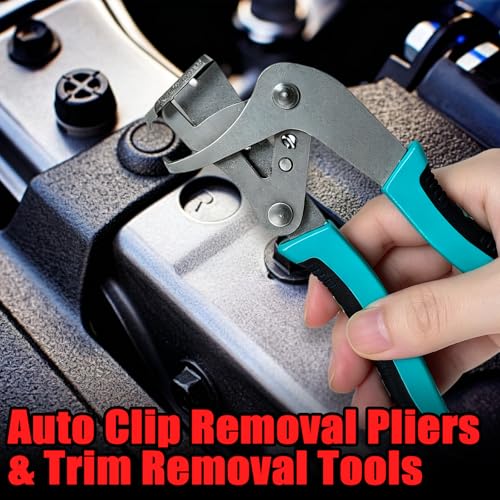 Auto fastener clip removal pliers – Automotive Electrical Tools & Clip removal tool Kit with Hose Clamp Pliers, Wire Terminal Separator, and Car Plug Connector - color: B-red 4pcs