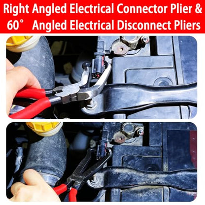 12PCS Auto Fuel Line Disconnect Tool & Electrical Disconnect Pliers Set, Trim Removal Tool & Automotive Electrical Terminal Connector Separator Removal Tool Kit, Automotive Repair Tool Kit