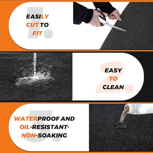 Olaismln Oil Spill Mat (36" X 60") - XL Garage Oil Drip Mat for Driveway | Additional Insurance to Prevent Oil Drain Pan Spills - Under Car Oil Leak Absorption Mat
