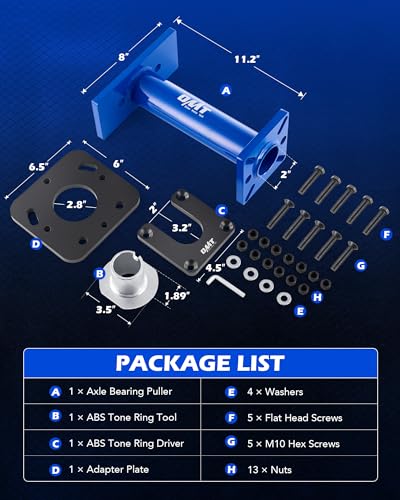 OMT Rear Axle Bearing Puller and Installer, Wheel Bearing Removal Tool | Compatible with 1995-1998 T100 1995-2004 Tacoma 1995-2020 4Runner 2000-2006 Tundra and 2004-2012 Hilux Pick-up - color: Blue