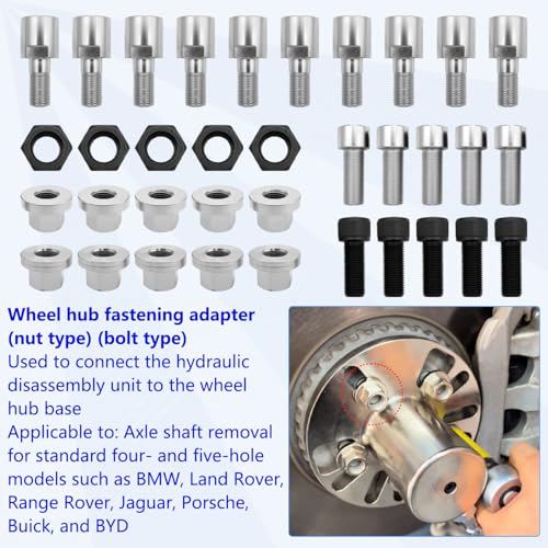 20 Ton Hydraulic Puller Set Half Shaft Removal Tool Wheel HUB Axle Puller Compatible with Land Rover Jaguar BMW VW Porsche Chrysler Buick Volvo Cadillac, etc.