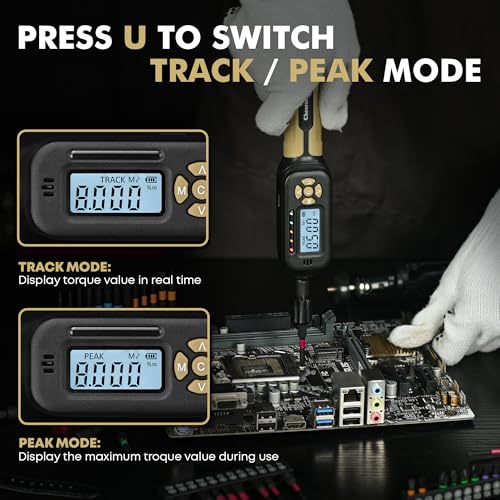 Digital Torque Screwdriver 1/4 Drive, 2.66-70.81 in·lb (0.3-8N.m) Inch Pound Torque Screwdriver Digital with Buzzer & LED Indicator, 45 In 1 Gun Torque Screwdriver Set