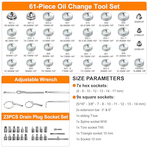Waste Oil Drain Tank, Pneumatic Oil Drainer, 61pcs Tools Included | Upgraded Design, Oil Lift Drain and Extractor, Air Operated - color: with 61pcs Tools
