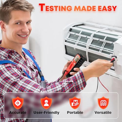 DIYSELF Multimeter Tester, 4000 Counts Multimeter with Capacitor Tester | Digital Multimeter Tester Measures DC/AC Voltage, Capacitance, Resistance and Continuity for Home and Automotive Use
