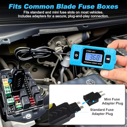 1797 Automotive Circuit Relay Tester & Digital Test Light Kit, Car Electrical 20A 48V High-Precision Blade Fuse Current Checker with LCD, 5–90V Power Probe Voltage Tester (Battery Not Included)
