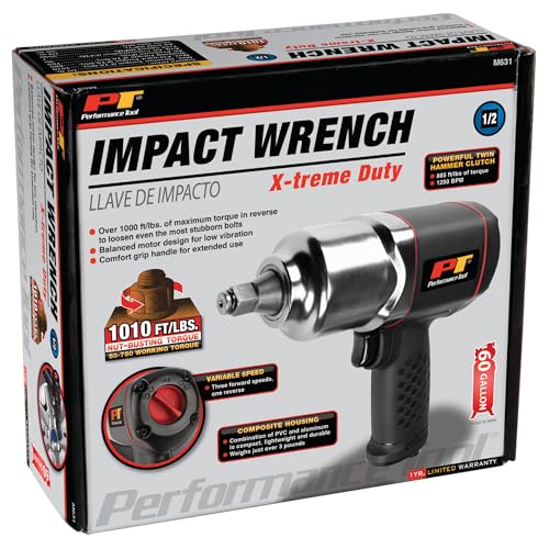 Performance Tool M631 1/2-Inch Composite Impact Wrench - Powerful and Lightweight Air Tool for Professional Mechanics and DIY Enthusiasts - size: 1/2 in. X-Treme Duty Imp. Wrench