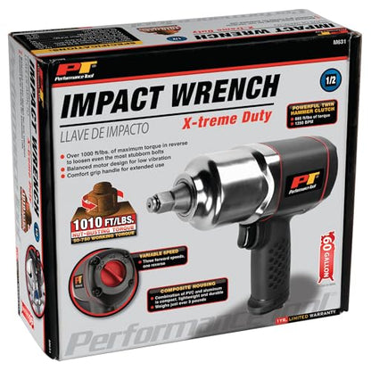 Performance Tool M631 1/2-Inch Composite Impact Wrench - Powerful and Lightweight Air Tool for Professional Mechanics and DIY Enthusiasts - size: 1/2 in. X-Treme Duty Imp. Wrench