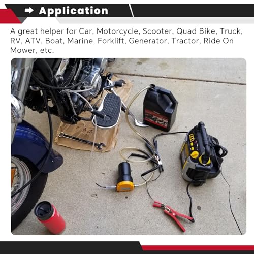 ATPEAM 12V 60W Oil Change Pump Extractor, Oil/Diesel Fluid Extractor Scavenge Oil Change Pump