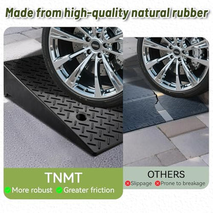 2 Pack Rubber Curb Ramps Driveway ramp, 7.1" H,19.7" L,31.5" W, Heavy Loading (7714LB)/3.5Ton Capacity, shed, Threshold, Motorcycle, Loading, Bikes, Wheelchairs Ramps - size: 7.1" Rise