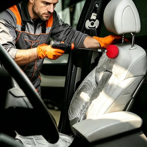 6PCS Car Wheel Hub Drill Polishing Cone Sponges, Polishing Balls, with 1/4" Hex Extension Holder, Buffing Tool for Cars Wheel Rim and Hub, Exhaust Tips, Aluminum, Chrome, Metal
