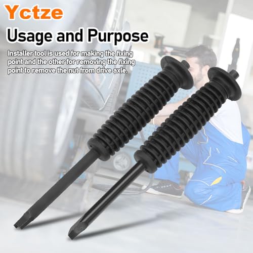 Yctze 2PCS CV Axle Removal Tool, 170 mm Car Drive Axle Nut Steel Removal Tool 6.69in Black Wheel Stud Installer Replacement for Corolla for Camry ES