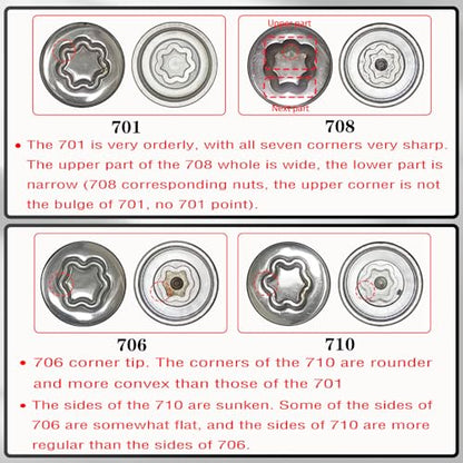 JL 707 for 27mm Nuts, Wheel Locking Nut Key for Jeep (JL) Dodge | Wheel Lock Nut Socket Adapter, Anti-Theft Lug Nut Removal Tool, Anti-Theft Screw Remover, Repair Tool, Tyre Fitting, garage - size: 707