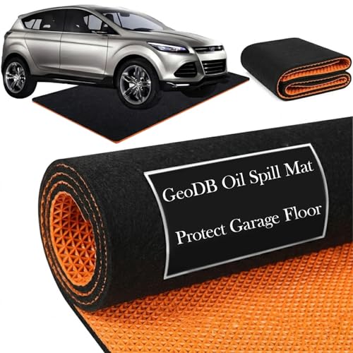 Oil Spill Mat for Driveway Garage, 72x60 Oil Drip Rubber Mat Under Car | Heavy Duty, Absorbent, Waterproof, Leak Resistant, Protect Garage Floor, for Auto Tractor Mower Repairs Oil Change, Black - size: 72" x 60"-Nonslip Black Orange