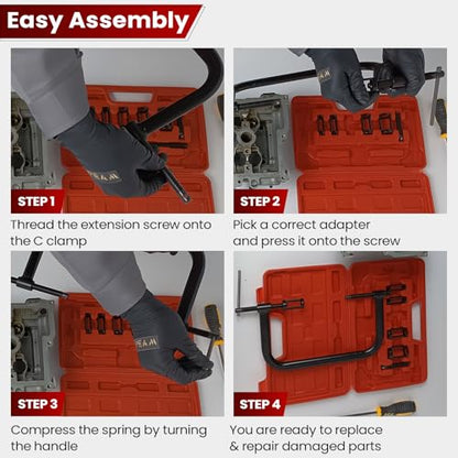 ATPEAM Auto Valve Spring Compressor C Clamp Tool Set Suitable for Motorcycle, ATV, Car, Small Engine Vehicle Equipment