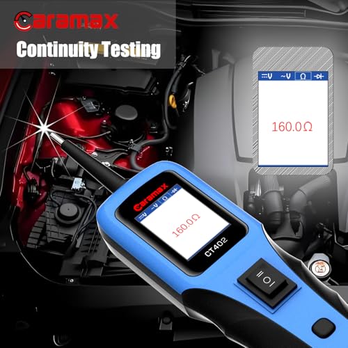 Automotive Power Circuit Probe Tester 12-24V Trailer Light Tester with 0.7mm Non-Piercing Probe Kits&40FT Cord Resistance&Duty Cycle Digital Multimeter Short&Open Finder Diode Diagnostic Tool - size: 12V-24V-P