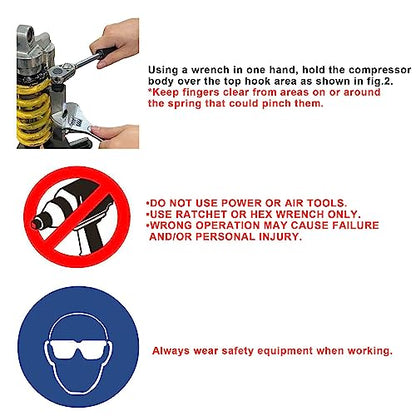 ORXPLUS Tools Motorcycle & Bike Coil Spring Shock Compressor Tool | Heavy-Duty Mechanical Compacting Tool Safely Compresses Motorcycle Rear Shock & Bicycle Coil Springs