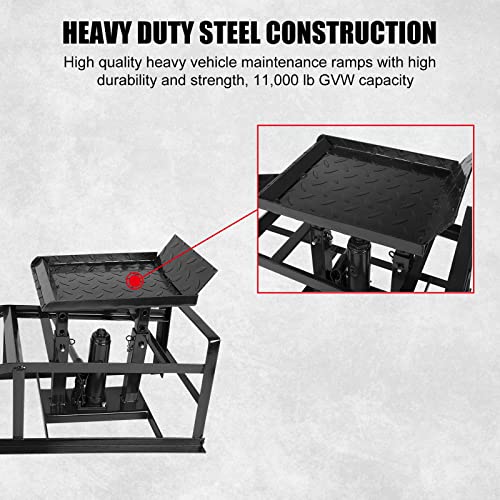 1 Pack Automotive Car Service Ramp 5T 10000lbs Low Profile Car Lift Service Ramp Truck Trailer Garage 5 Tons, Hydraulic Vehicle Ramp - color: Black, size: 1 Pack
