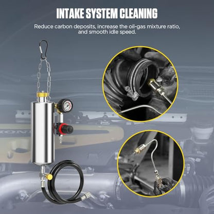 AUTOOL Fuel Injector Cleaner Kit Fuel System Cleaner, Non-dismantle Fuel Injector Cleaner Tester 1000ML 150PSI Automotive Intake Valve Manifold Throttle Body Catalytic Converter Cleaner