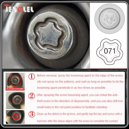 071 Wheel Locking Nut Key for Nissan Infiniti, ID 21mm Lug Socket | Wheel Lock Nut Socket Adapter, Anti-Theft Lug Nut Removal Tool, Anti-Theft Screw Remover, Repair Tool, Tyre Fitting, garage - size: socket 071