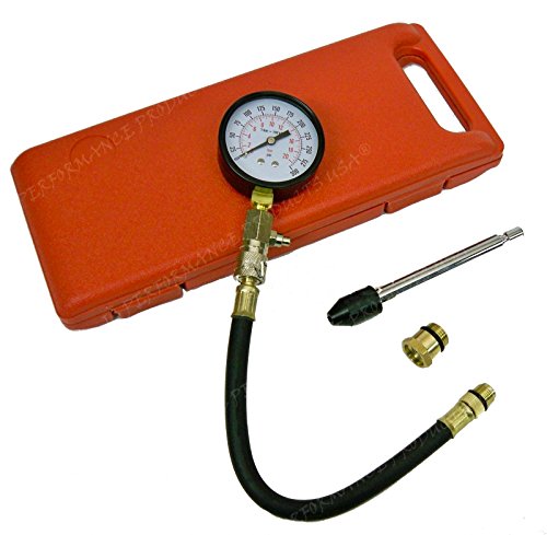 JC Performance - Small - Large Engine Compression Tester Gauge Kit Set Tool Spark W Plug Adapters