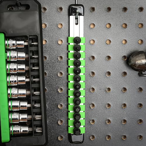 OEMTOOLS Stubby Torx Bit Socket Set, 13 Pc Torx Set 1/4" Drive | 3/4" Overall Length, Light Aluminum Rail, Designed for Limited Access Applications - size: 13 Piece