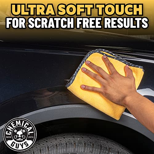 Chemical Guys, Professional Microfiber Towels, 16 x 16 in, Gold, 3 Pack | Ultra-soft, scratch-free towels to buff wax, dry panels and clean glass and interiors, machine washable - color: Yellow, size: 3 Pack